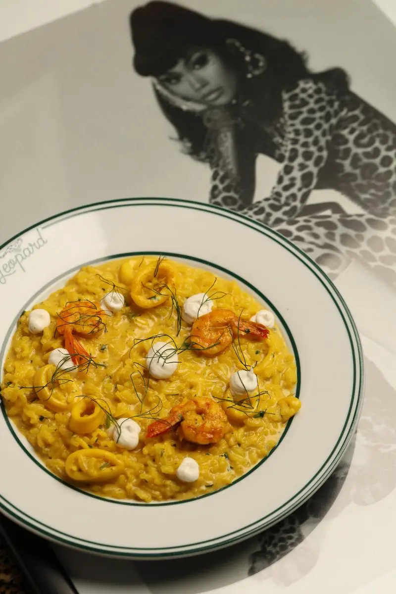 Leopard seafood risotto