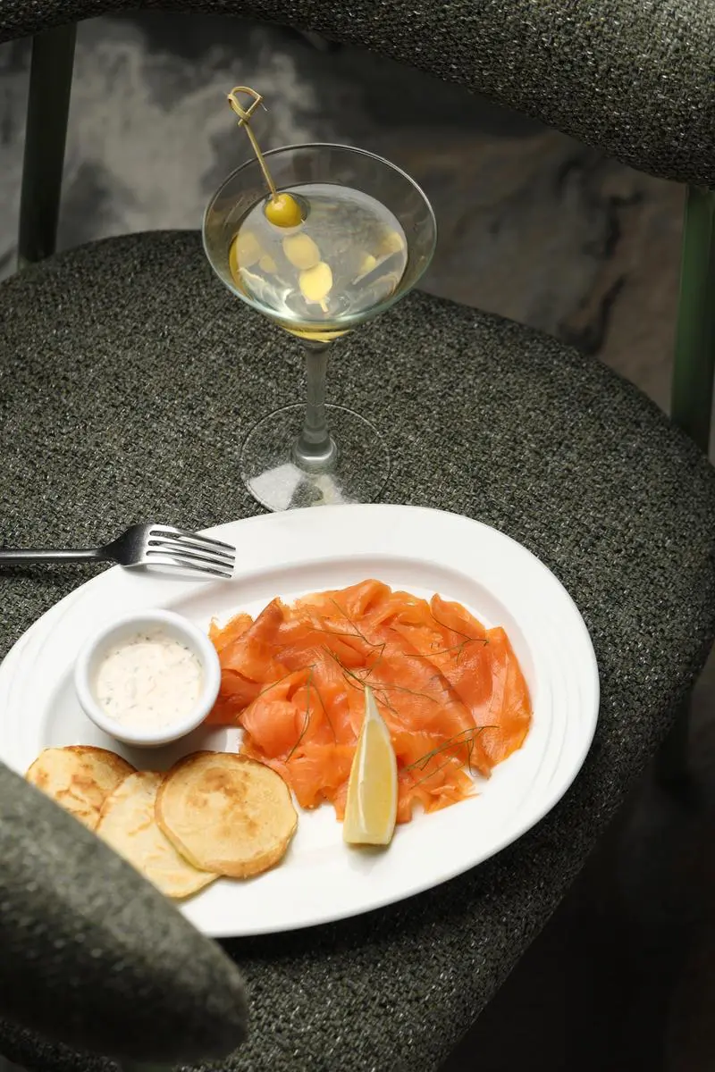 Saumon fumé artisanal, blinis